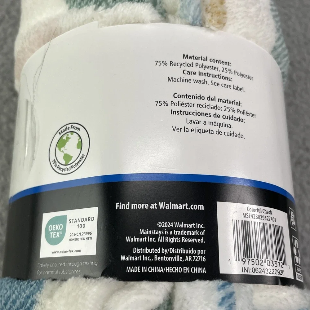 Mainstays Fleece Plush Throw Blanket 50